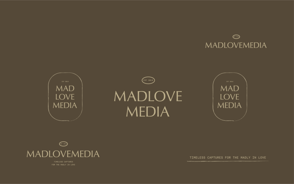 Brand and website design for wedding photography and videography team MadLove Media.